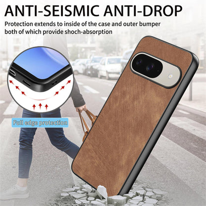 For Google Pixel 11 Vintage Leather PC Back Cover Phone Case - Brown - SYA002808306F