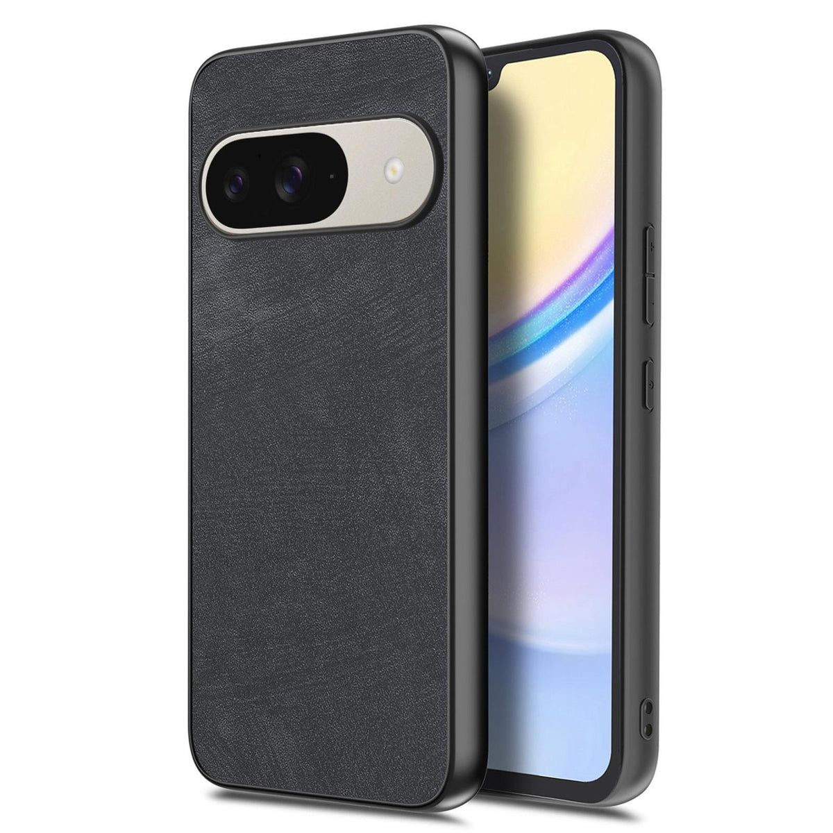 For Google Pixel 11 Pro Vintage Leather PC Back Cover Phone Case - Black - SYA002808307B