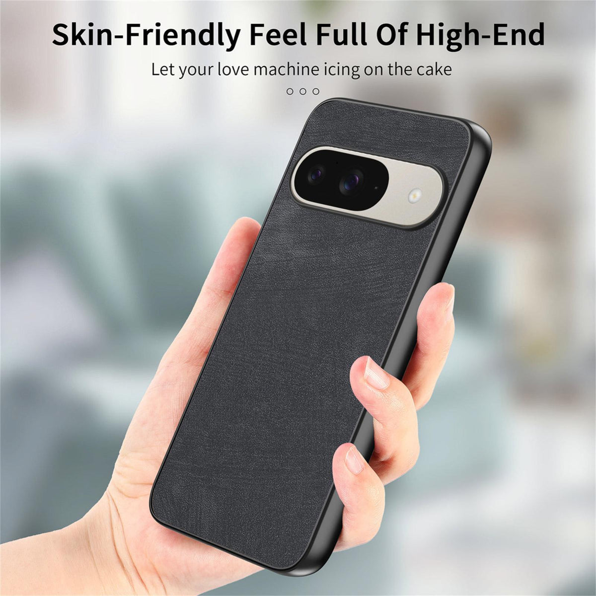 For Google Pixel 11 Pro Vintage Leather PC Back Cover Phone Case - Black - SYA002808307B