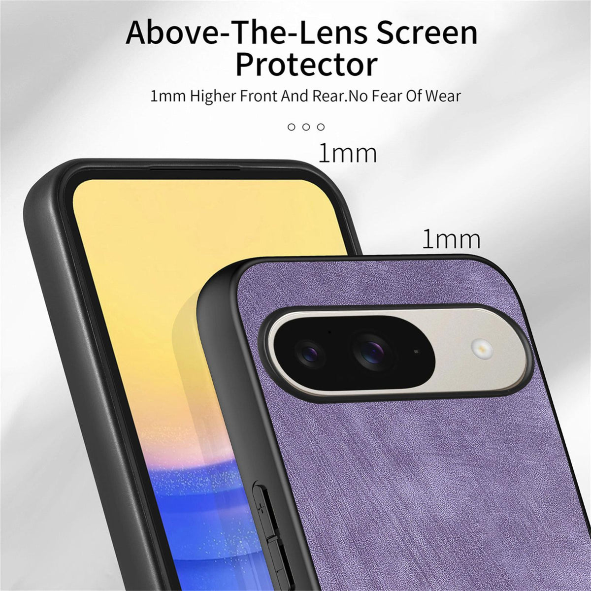 For Google Pixel 11 Pro Vintage Leather PC Back Cover Phone Case - Purple - SYA002808307E