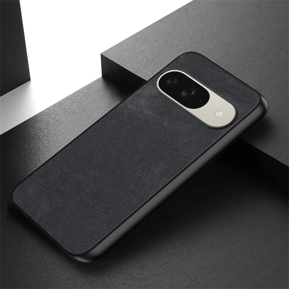 For Google Pixel 11 Pro XL Vintage Leather PC Back Cover Phone Case - Black - SYA002808308B