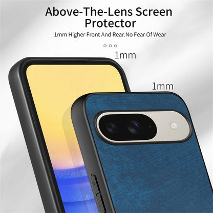 For Google Pixel 11 Pro XL Vintage Leather PC Back Cover Phone Case - Blue - SYA002808308C