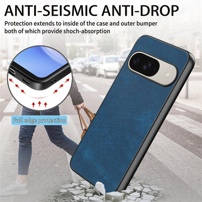 For Google Pixel 11 Pro XL Vintage Leather PC Back Cover Phone Case - Blue - SYA002808308C