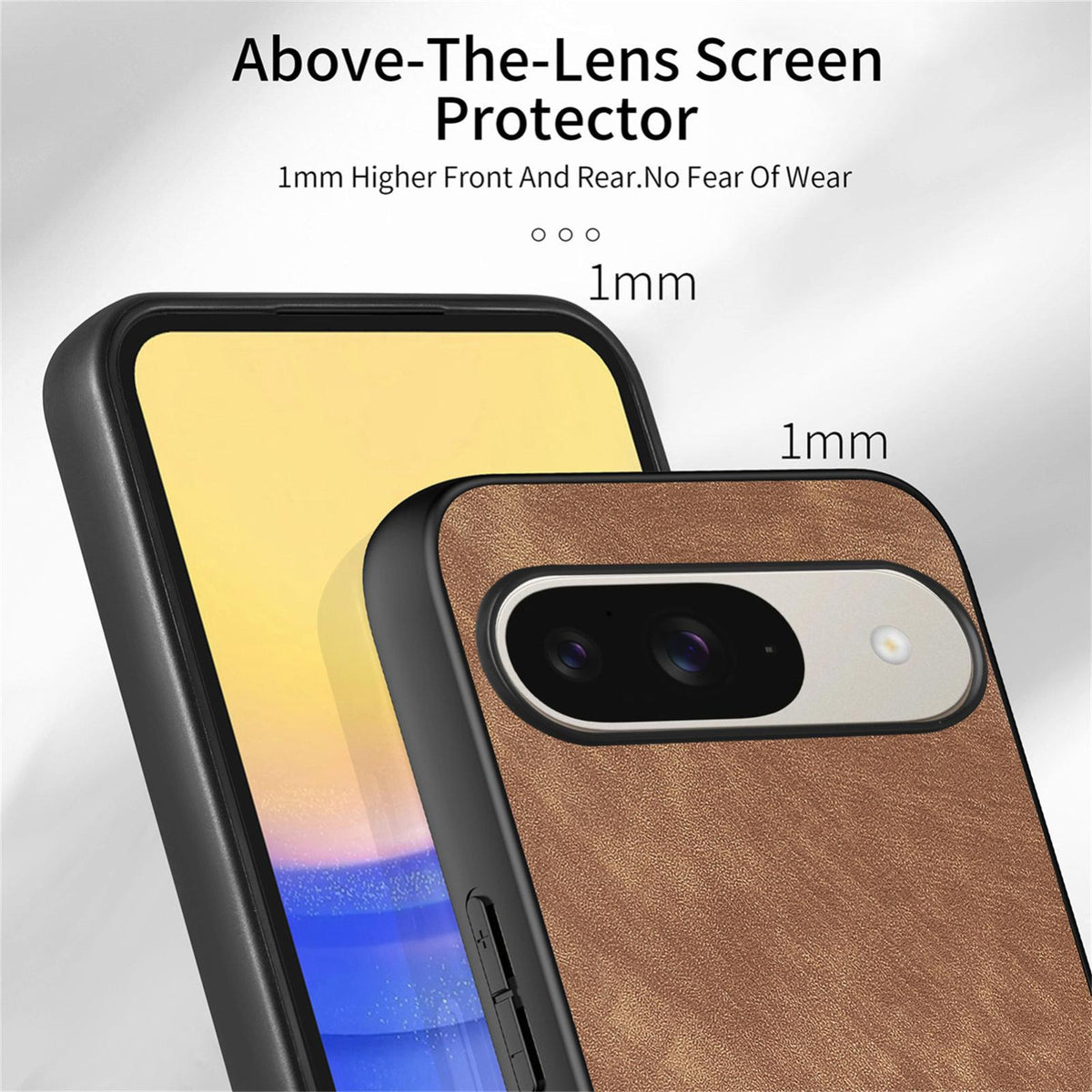 For Google Pixel 11 Pro XL Vintage Leather PC Back Cover Phone Case - Brown - SYA002808308F
