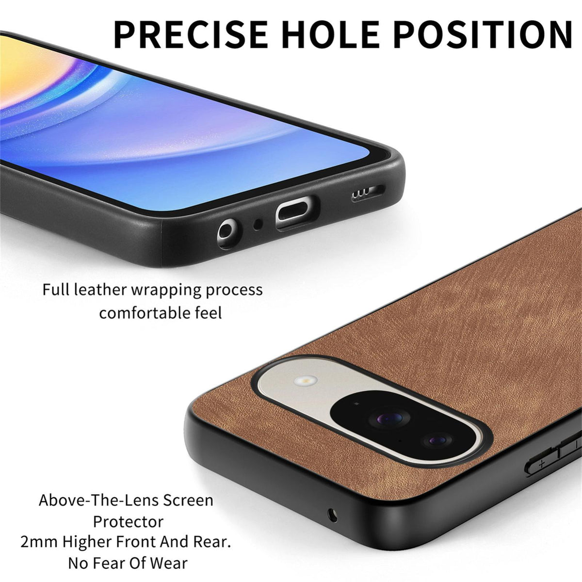 For Google Pixel 11 Pro XL Vintage Leather PC Back Cover Phone Case - Brown - SYA002808308F