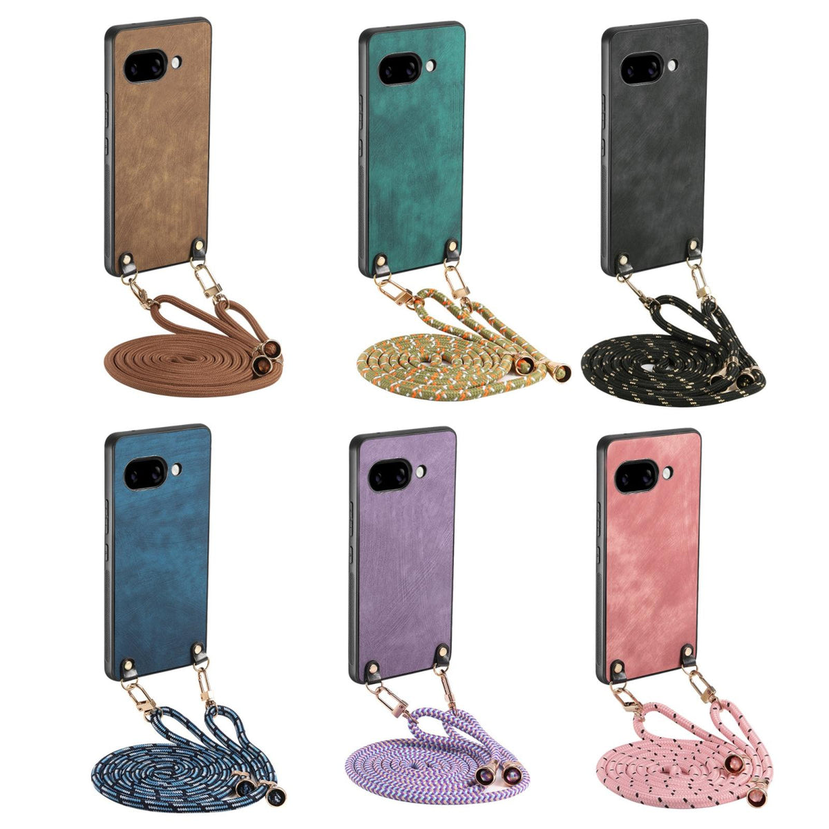For Google Pixel 11 Pro XL Vintage Leather PC Back Cover Phone Case with Crossbody Strap - Green - SYA002809618A