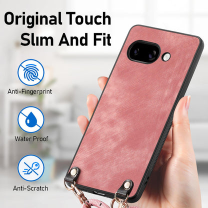 For Google Pixel 11 Pro XL Vintage Leather PC Back Cover Phone Case with Crossbody Strap - Green - SYA002809618A