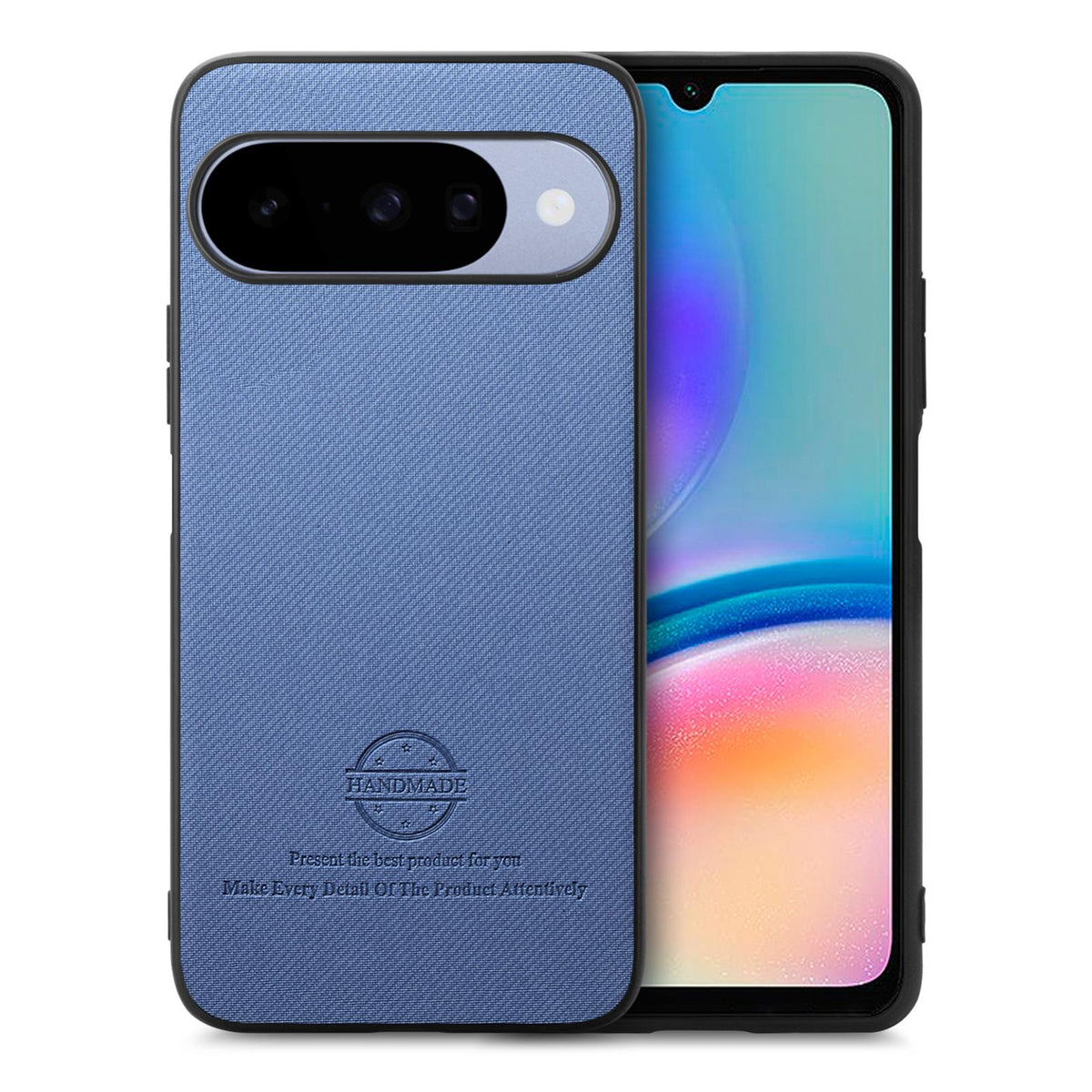 For Google Pixel 11 Twill Fabric Leather Skin Back Phone Case - Blue - SYA002810206A