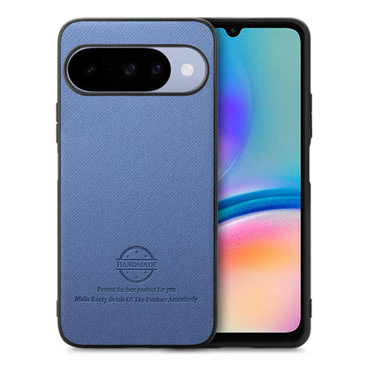 For Google Pixel 11 Twill Fabric Leather Skin Back Phone Case - Blue - SYA002810206A