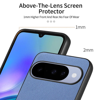 For Google Pixel 11 Twill Fabric Leather Skin Back Phone Case - Blue - SYA002810206A