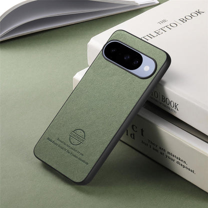 For Google Pixel 11 Twill Fabric Leather Skin Back Phone Case - Green - SYA002810206D