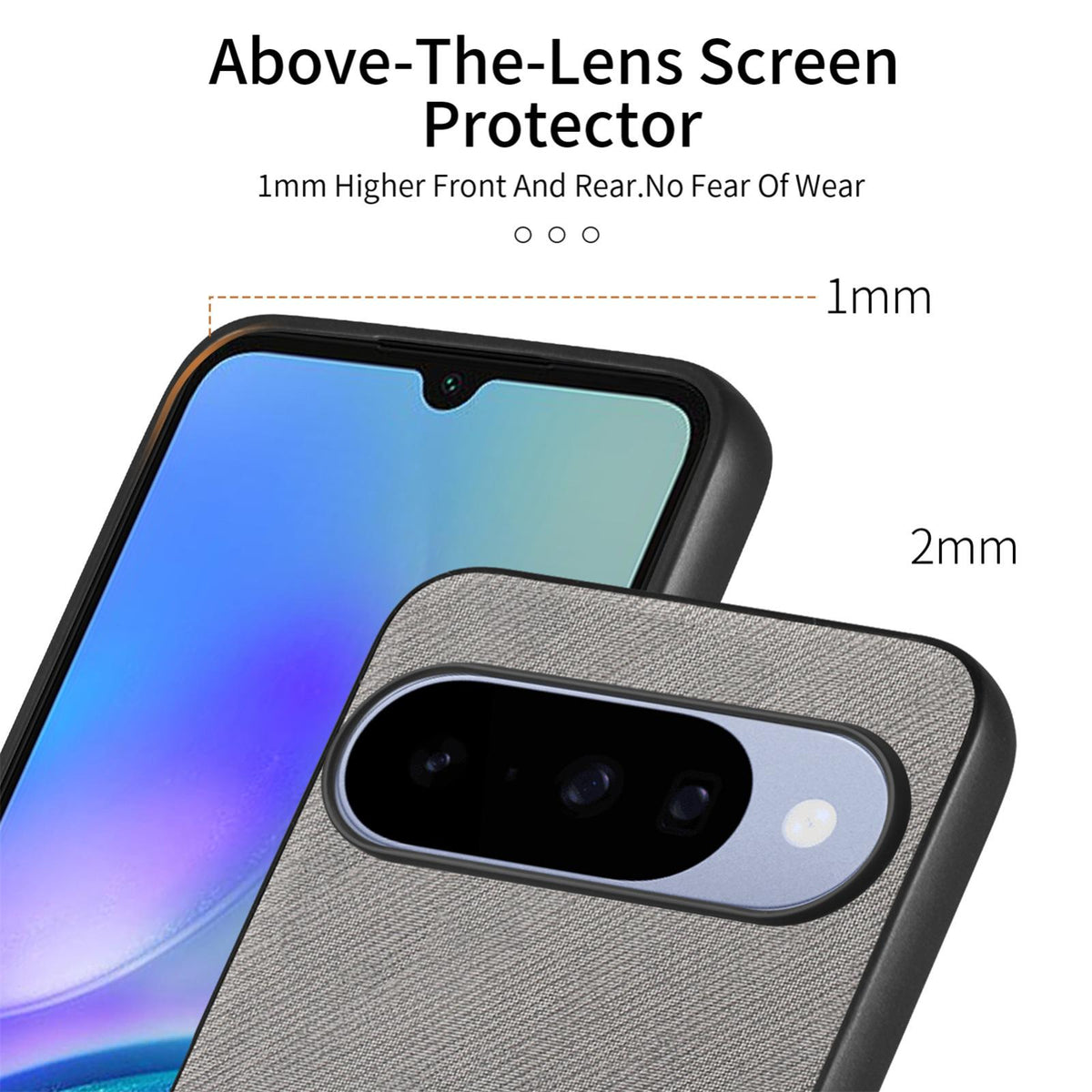 For Google Pixel 11 Twill Fabric Leather Skin Back Phone Case - Gray - SYA002810206E