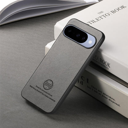 For Google Pixel 11 Twill Fabric Leather Skin Back Phone Case - Gray - SYA002810206E