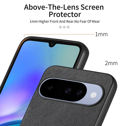 For Google Pixel 11 Twill Fabric Leather Skin Back Phone Case - Black - SYA002810206G