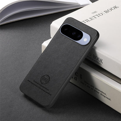 For Google Pixel 11 Twill Fabric Leather Skin Back Phone Case - Black - SYA002810206G
