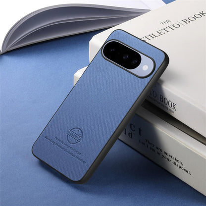 For Google Pixel 11 Pro Twill Fabric Leather Skin Back Phone Case - Blue - SYA002810207A