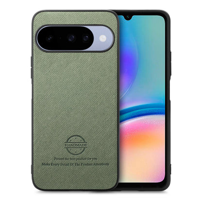 For Google Pixel 11 Pro Twill Fabric Leather Skin Back Phone Case - Green - SYA002810207D
