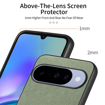 For Google Pixel 11 Pro Twill Fabric Leather Skin Back Phone Case - Green - SYA002810207D