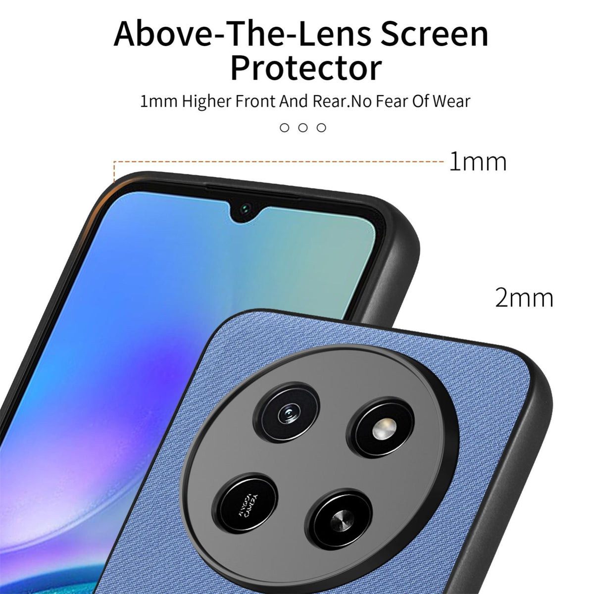 For Honor X80 Pro Max 5G Twill Fabric Leather Skin Back Phone Case - Blue - SYA002811608A