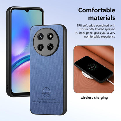 For Honor X80 Pro Max 5G Twill Fabric Leather Skin Back Phone Case - Blue - SYA002811608A