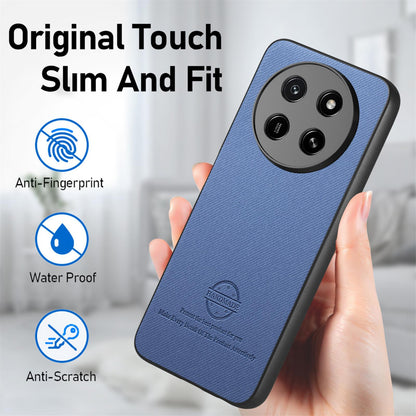 For Honor X80 Pro Max 5G Twill Fabric Leather Skin Back Phone Case - Blue - SYA002811608A