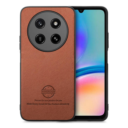 For Honor X80 Pro Max 5G Twill Fabric Leather Skin Back Phone Case - Brown - SYA002811608B