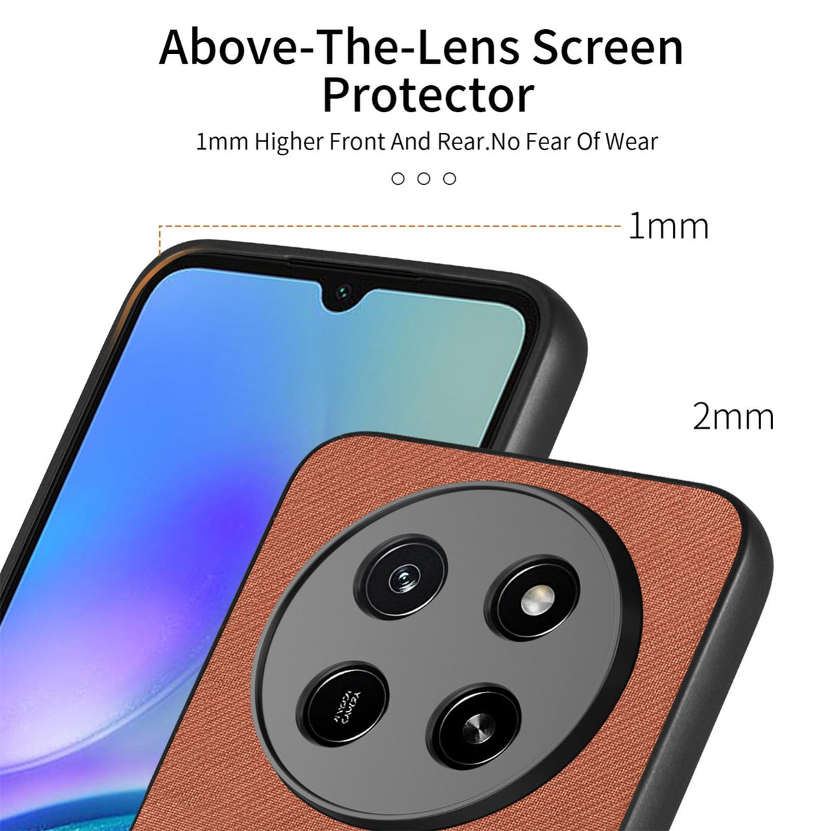 For Honor X80 Pro Max 5G Twill Fabric Leather Skin Back Phone Case - Brown - SYA002811608B