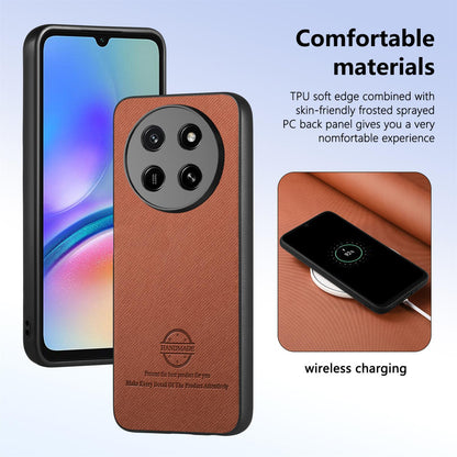 For Honor X80 Pro Max 5G Twill Fabric Leather Skin Back Phone Case - Brown - SYA002811608B