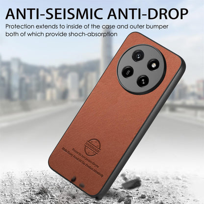 For Honor X80 Pro Max 5G Twill Fabric Leather Skin Back Phone Case - Brown - SYA002811608B
