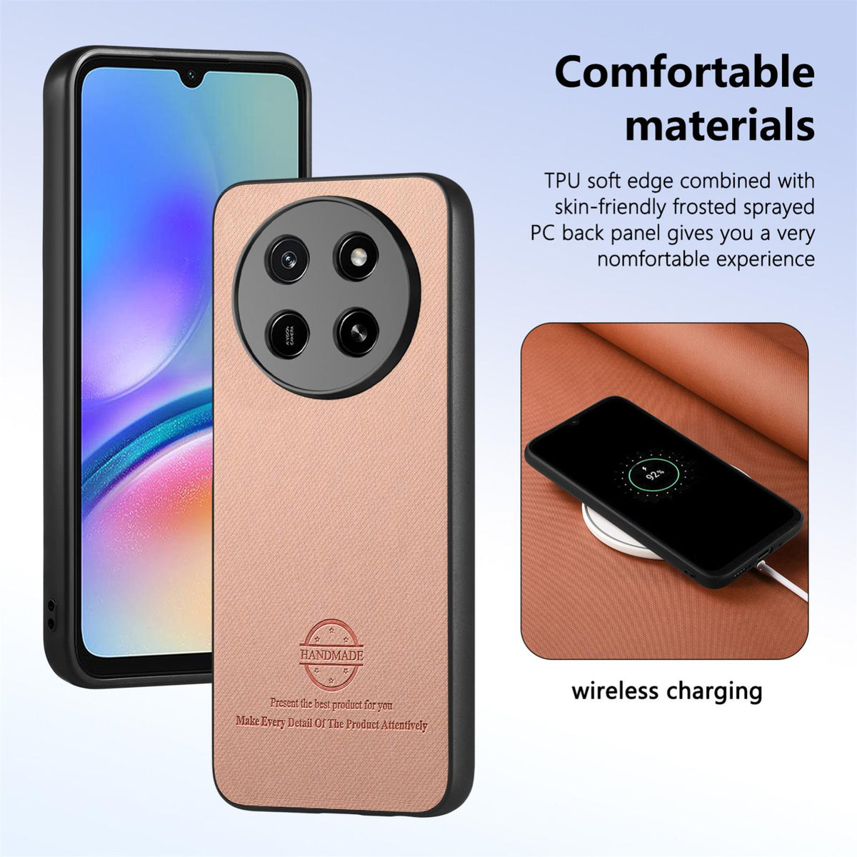For Honor X80 Pro Max 5G Twill Fabric Leather Skin Back Phone Case - Pink - SYA002811608C