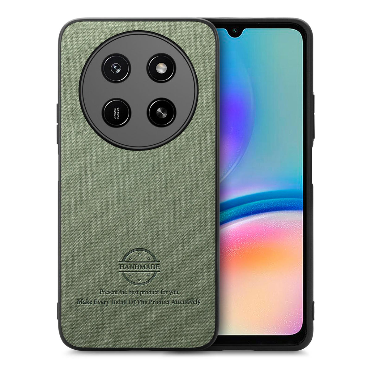 For Honor X80 Pro Max 5G Twill Fabric Leather Skin Back Phone Case - Green - SYA002811608D