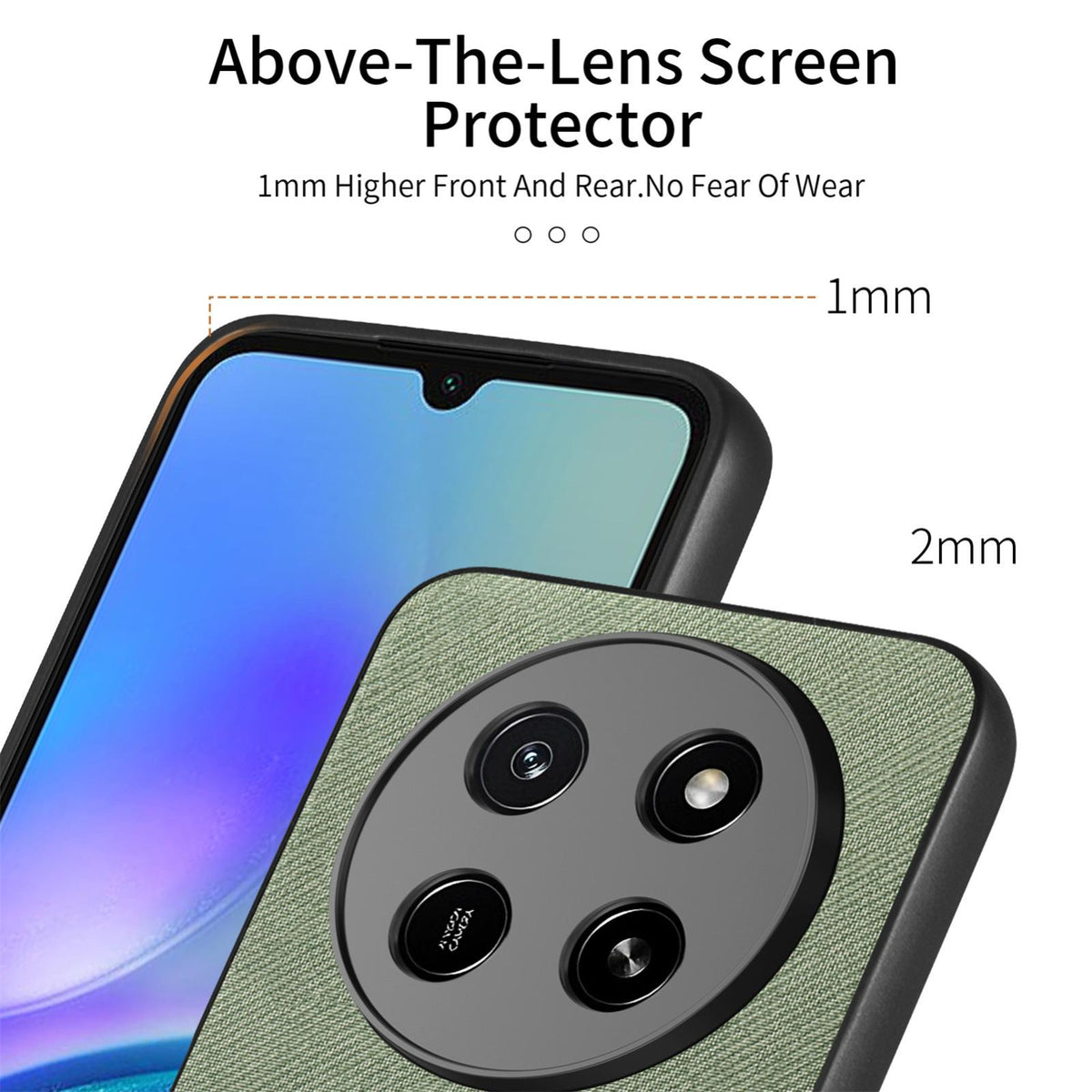 For Honor X80 Pro Max 5G Twill Fabric Leather Skin Back Phone Case - Green - SYA002811608D