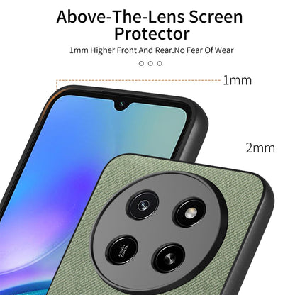 For Honor X80 Pro Max 5G Twill Fabric Leather Skin Back Phone Case - Green - SYA002811608D