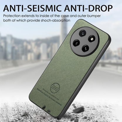 For Honor X80 Pro Max 5G Twill Fabric Leather Skin Back Phone Case - Green - SYA002811608D