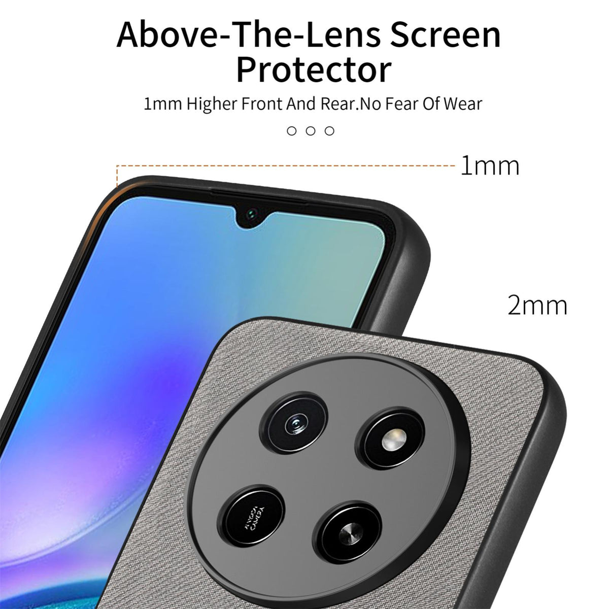 For Honor X80 Pro Max 5G Twill Fabric Leather Skin Back Phone Case - Gray - SYA002811608E