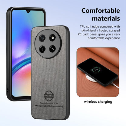 For Honor X80 Pro Max 5G Twill Fabric Leather Skin Back Phone Case - Gray - SYA002811608E