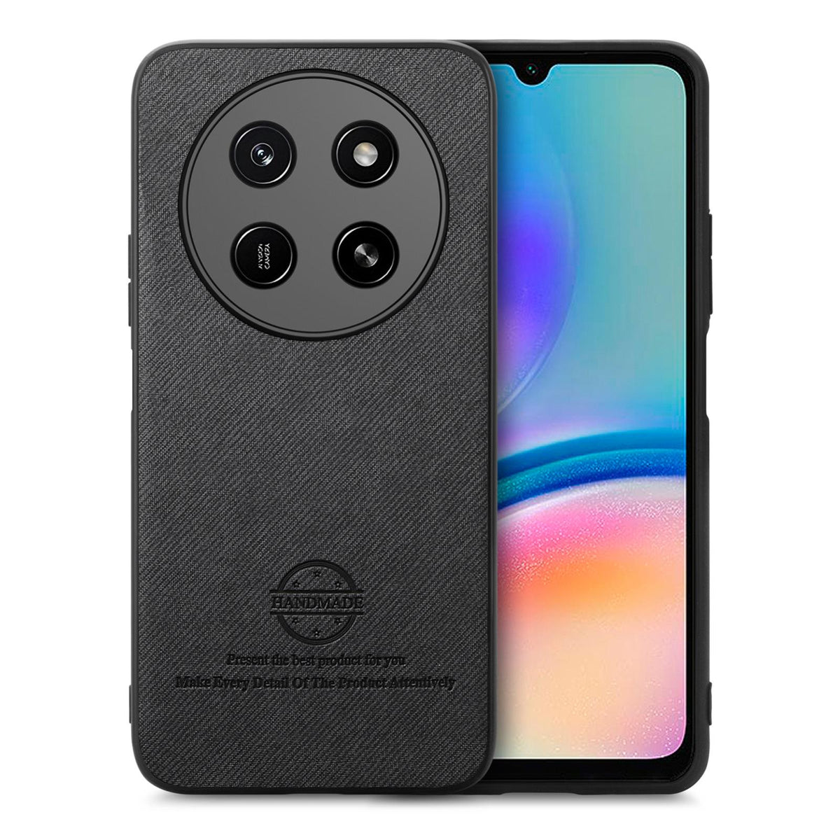 For Honor X80 Pro Max 5G Twill Fabric Leather Skin Back Phone Case - Black - SYA002811608G