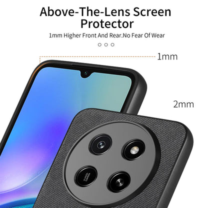 For Honor X80 Pro Max 5G Twill Fabric Leather Skin Back Phone Case - Black - SYA002811608G