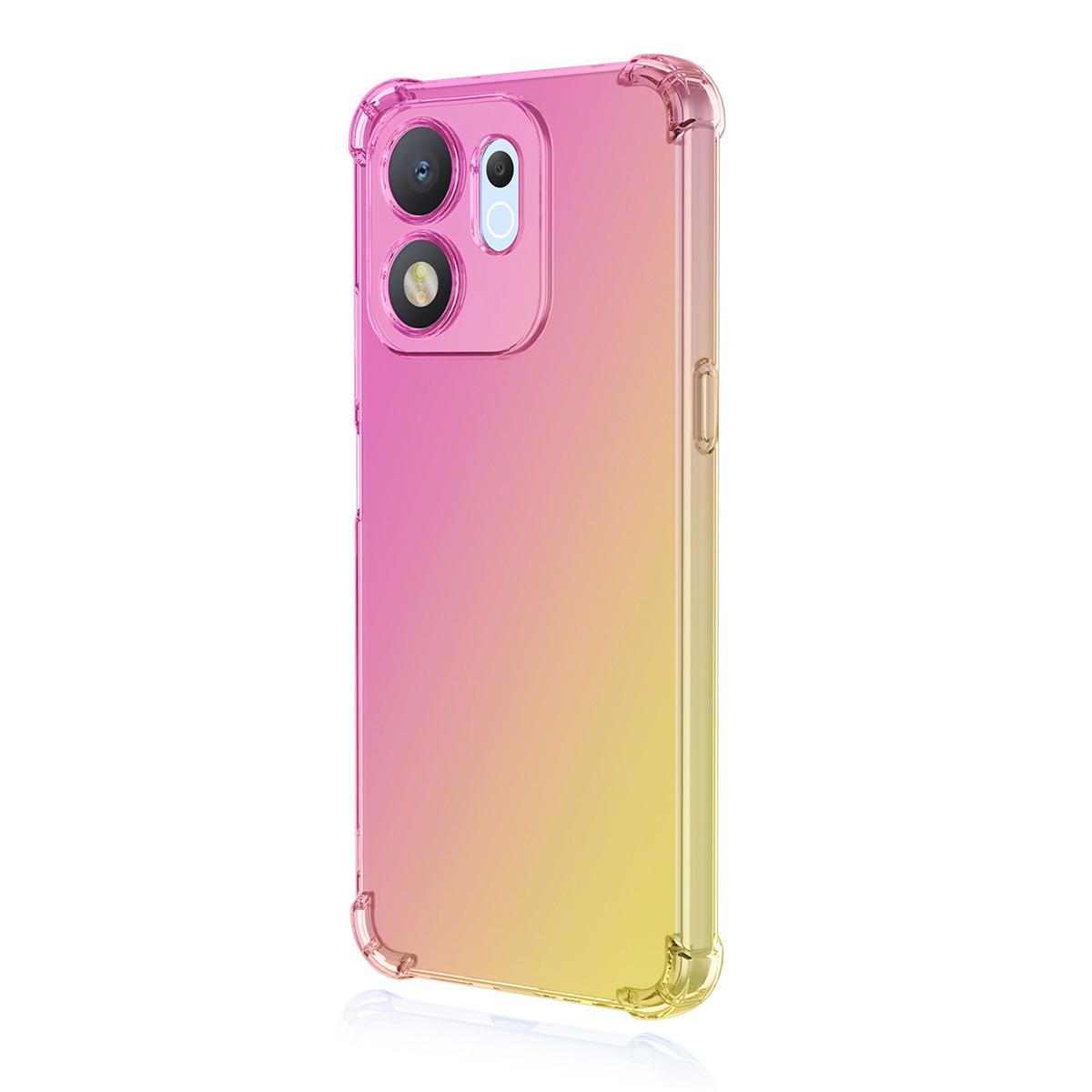 For Honor 600 Smart / X7e Plus ENKAY Hat-Prince Gradient Airbag TPU Phone Case - Pink Gold - SYA002820616A