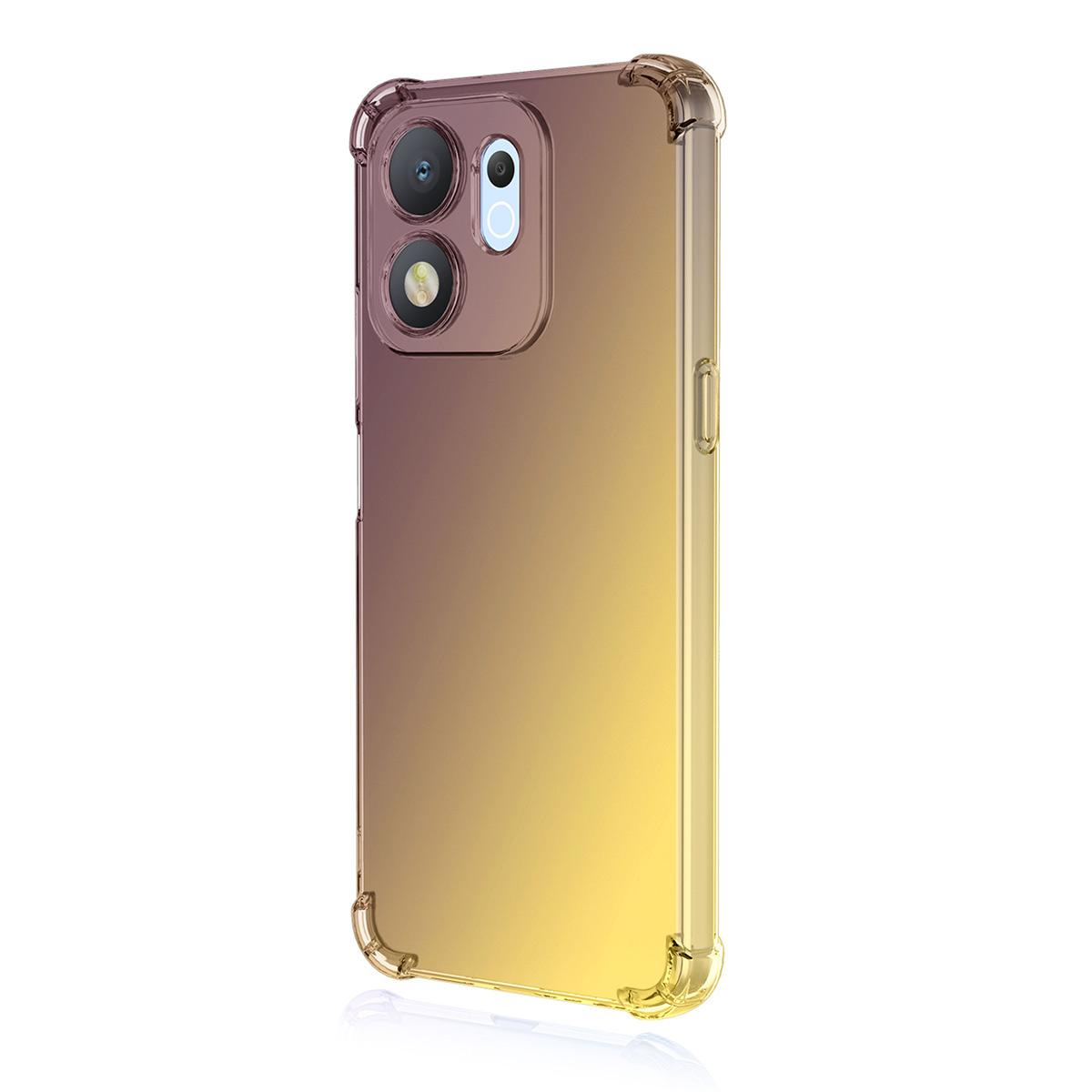 For Honor 600 Smart / X7e Plus ENKAY Hat-Prince Gradient Airbag TPU Phone Case - Purple Gold - SYA002820616B
