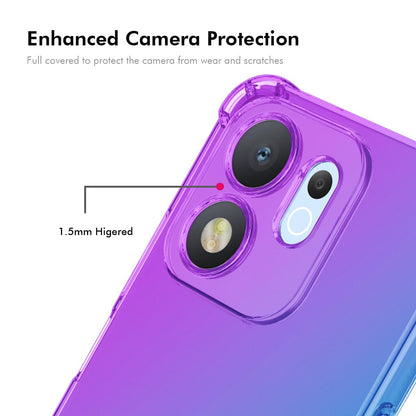 For Honor 600 Smart / X7e Plus ENKAY Hat-Prince Gradient Airbag TPU Phone Case - Purple Gold - SYA002820616B
