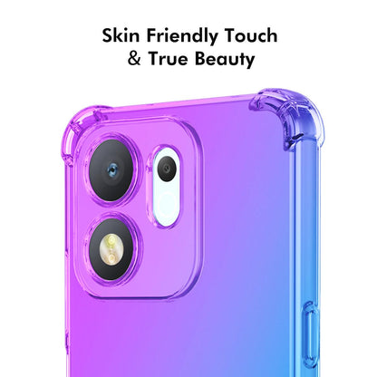 For Honor 600 Smart / X7e Plus ENKAY Hat-Prince Gradient Airbag TPU Phone Case - Purple Gold - SYA002820616B