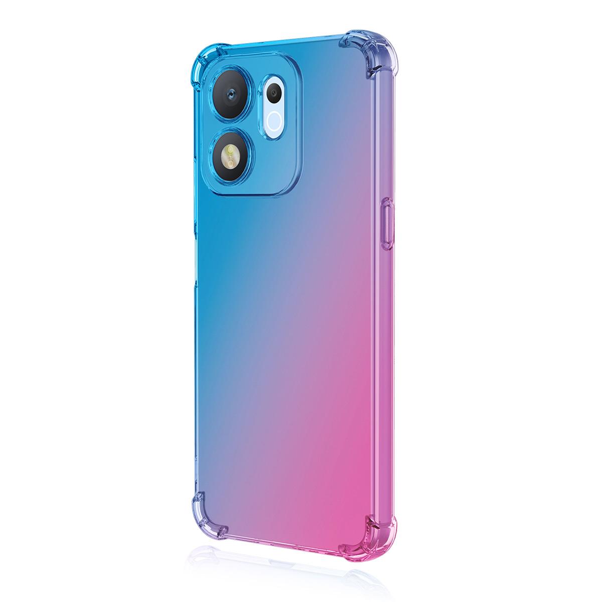 For Honor 600 Smart / X7e Plus ENKAY Hat-Prince Gradient Airbag TPU Phone Case - Blue Pink - SYA002820616C