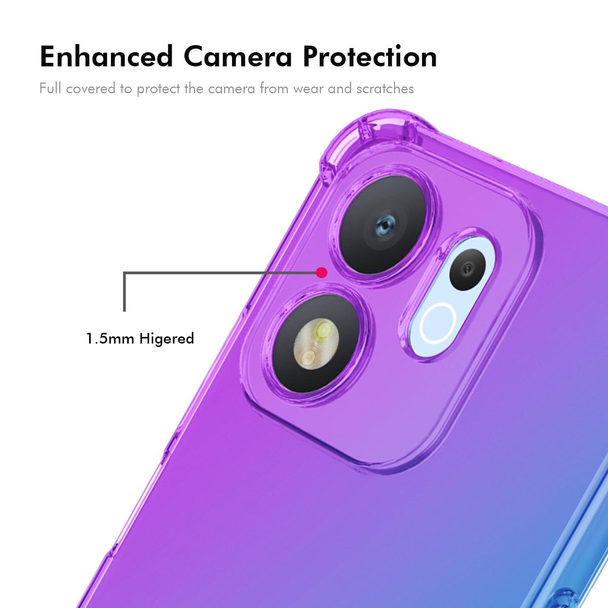 For Honor 600 Smart / X7e Plus ENKAY Hat-Prince Gradient Airbag TPU Phone Case - Blue Pink - SYA002820616C