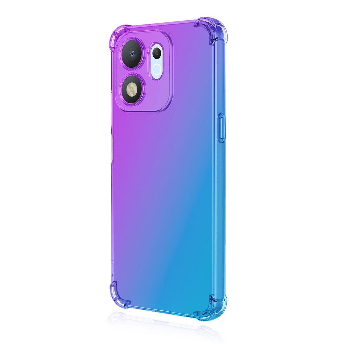 For Honor 600 Smart / X7e Plus ENKAY Hat-Prince Gradient Airbag TPU Phone Case - Purple Blue - SYA002820616D