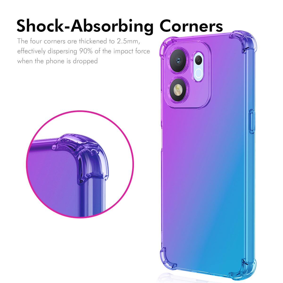 For Honor 600 Smart / X7e Plus ENKAY Hat-Prince Gradient Airbag TPU Phone Case - Purple Blue - SYA002820616D