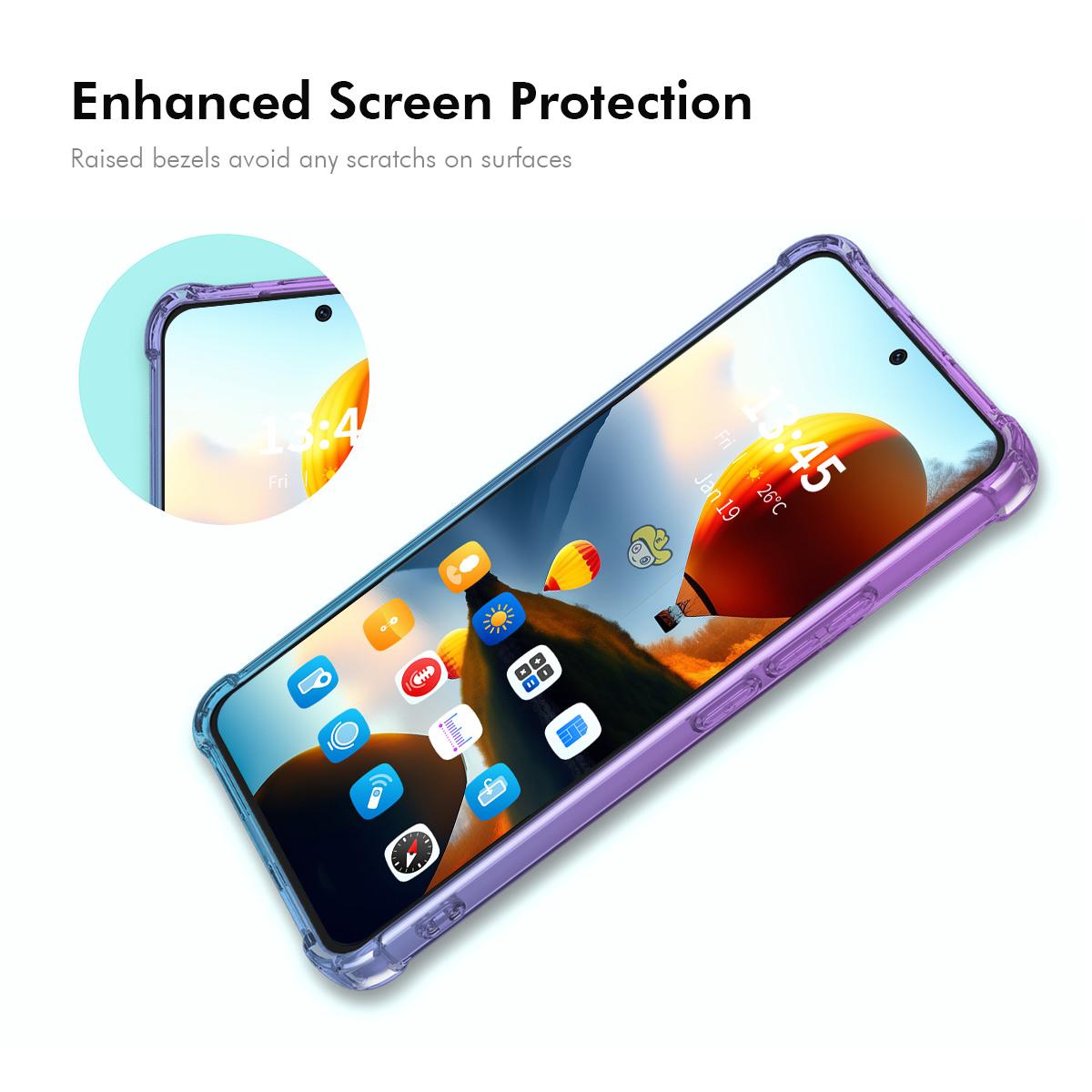 For Honor X7e 4G ENKAY Hat-Prince Gradient Airbag TPU Phone Case - Purple Gold - SYA002820617B