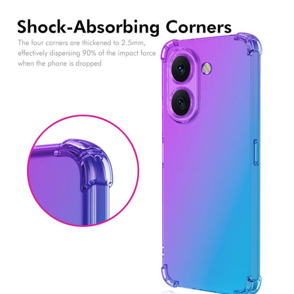 For Honor X7e 4G ENKAY Hat-Prince Gradient Airbag TPU Phone Case - Blue Pink - SYA002820617C