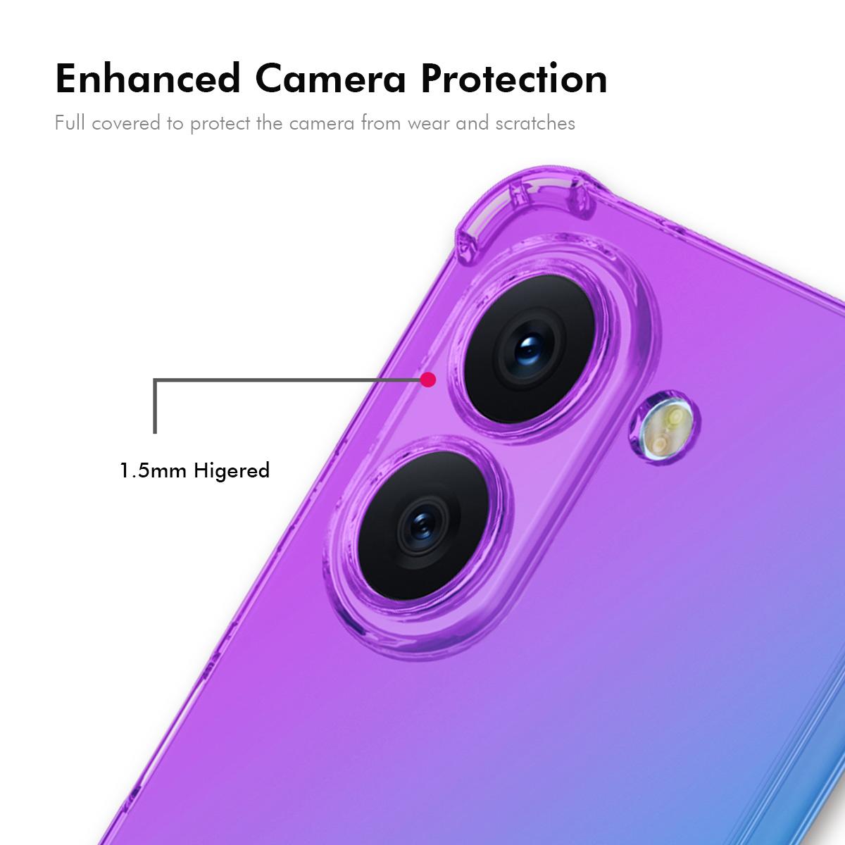 For Honor X7e 4G ENKAY Hat-Prince Gradient Airbag TPU Phone Case - Blue Pink - SYA002820617C