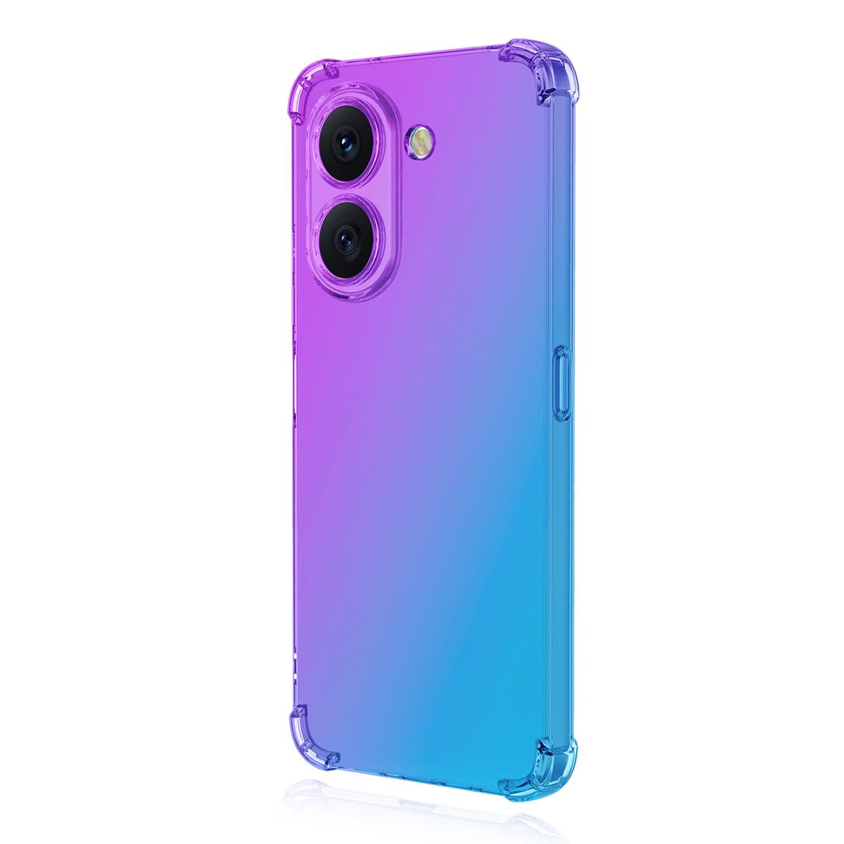 For Honor X7e 4G ENKAY Hat-Prince Gradient Airbag TPU Phone Case - Purple Blue - SYA002820617D